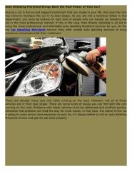 Auto Detailing Maryland Brings Back the Real Power of Your Car!.docx